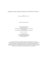Boundaries, Hospice and Rural Communities: Social Workers’ Perspective