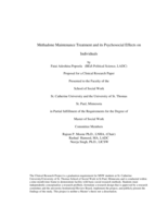 Methadone Maintenance Treatment and its Psychosocial Effects on Individuals