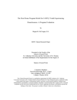 The Host Home Program Model for LGBTQ Youth Experiencing Homelessness: A Program Evaluation