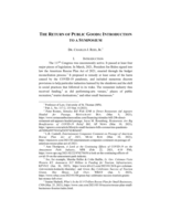The Return of Public Goods: Introduction to a Symposium