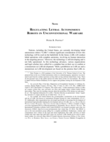 Regulating Lethal Autonomous Robots In Unconventional Warfare