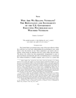 Why Are We Killing Veterans? The Repugnance and Incongruity Of The U.S. Government Executing Psychologically Wounded Veterans