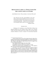 Reimagining Labor as a Public Good: De-Privatizing Aspects of Work