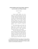 After Liberalism? Using Public Service Law to Advance Public Goods