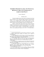 The Biden Presidential Era: Ten Potential Bipartisan Areas of Cooperation in Agriculture Policy