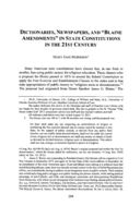 Dictionaries, Newspapers, and "Blaine Amendments" in State Constitutions in the 21st Century