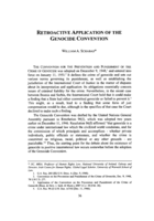 Retroactive Application of the Genocide Convention