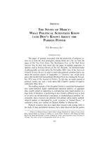 The Study of Mercy: What Political Scientists Know (and Don't Know) About the Pardon Power