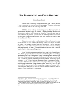 Sex Trafficking and Child Welfare