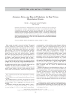 Accuracy, Error, and Bias in Predictions for Real Versus Hypothetical Events