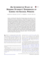 An interpretive study of nursing students’ experiences of caring for suicidal persons