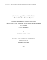 African Americans Aging in Minnesota's Urban Facilities: A Phenomenological Study of their Lived Experiences
