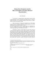 Child Sex Tourism and Its Relationship to Global Human Trafficking