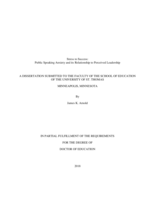 Stress to Success:  Public Speaking Anxiety and its Relationship to Perceived Leadership