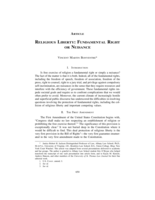 Religious Liberty: Fundamental Right or Nuisance