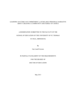 LEARNING AN ETHICS OF COMMITMENT: A SCHOLARLY PERSONAL NARRATIVE ABOUT CREATING A COMMUNITY AND FAMILY OF CHOICE
