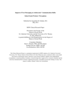 Impacts of Text Messaging on Adolescents’ Communication Skills: School Social Workers’ Perceptions
