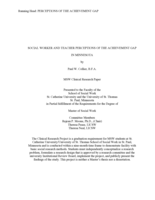 Social Worker and Teacher Perceptions of the Achievement Gap in Minnesota
