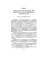 Catholicism and the Court: The Relevance of Faith Traditions in Jurisprudence