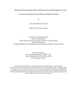 Modifying Psychotherapy When Working with an Adult Diagnosed with a Co-Occurring Intellectual Disability and Mental Disorder
