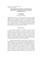 The Mediating Effect of Strategic Processes in Affecting Firm Market Performance
