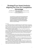 Strategic Focus/Core Assets Relational Analysis: Aligning the Firm for Competitive Advantage