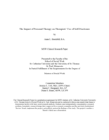 The Impact of Personal Therapy on Therapists’ Use of Self-Disclosure