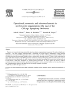 Operational, economic and mission elements in not-for-profit organizations: A case of the Chicago symphony orchestra