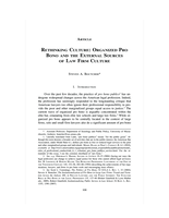 Rethinking Culture: Organized Pro Bono and the External Sources of Law Firm Culture