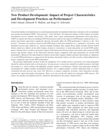 New Product Development: Impact of Project Characteristics and Development Practices on Performance