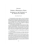 Empirical Professional Ethics Symposium of the University of St. Thomas Law Journal