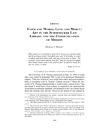 Faith and Works, Love and Mercy: Art in the Schoenecker Law Library and the Communication of Mission