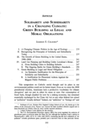 Solidarity and Subsidiarity in a Changing Climate: Green Building as Legal and Moral Obligations