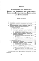 Subsidiarity and Solidarity: Lenses for Assessing the Appropriate Locus for Environmental Regulation and Enforcement