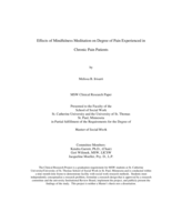 Effects of Mindfulness Meditation on Degree of Pain Experienced in Chronic Pain Patients