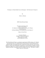 The Impact of a Mental Health Court on Participants:  The Professional’s Perspective