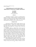 The Equifinality of Success in the Operational Excellence Market Discipline