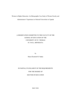 Women in Higher Education: An Ethnographic Case Study of Women Faculty and Administrators’ Experiences in Selected Universities in Uganda