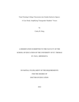 Trans*forming College Classrooms into Gender-Inclusive Spaces: A Case Study Amplifying Transgender Students’ Voices