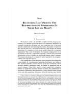 Recovering Lost Profits: The Resurrection of Subsidiaries (Is There Life on Mars?)