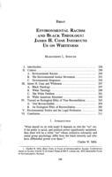 Environmental Racism and Black Theology: James H. Cone Instructs Us on Whiteness