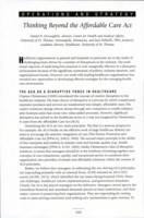Thinking Beyond the Affordable Care Act