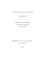 The Case for Humane Education in Social Work Education