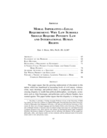 Moral Imperative - Legal Requirement: Why Law Schools Should Require Poverty Law and International Human Rights