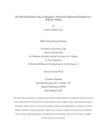 Provider Satisfaction with an Integrative Adolescent Depression Program in a Pediatric Setting