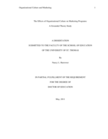 The Effects of Organizational Culture on Marketing Programs: A Grounded Theory Study