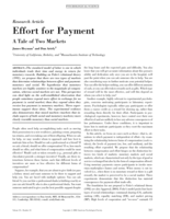 Effort for Payment: A Tale of Two Markets