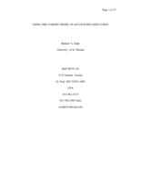 Using the Cohort Model in Accounting Education