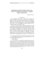 The Problem with Bilski: Medical Diagnostic Patent Claims Reveal Weaknesses in a Narrow Subject Matter Test