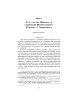 Law and the History of Corporate Responsibilities: Corporate Governance